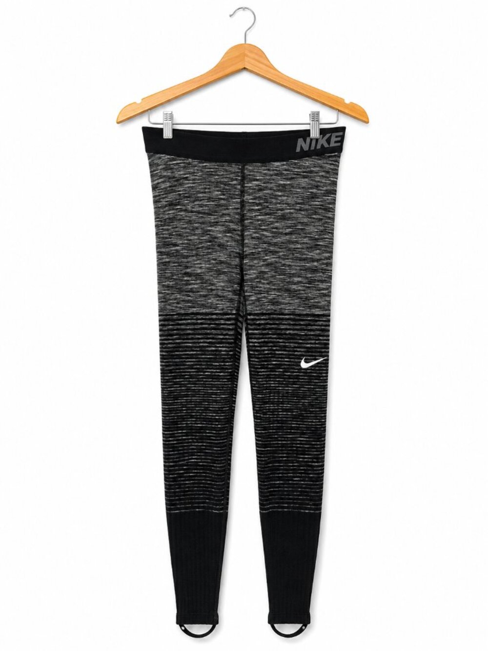 Nike Pro Hyperwarm Black Gray Seamless Training Leggings